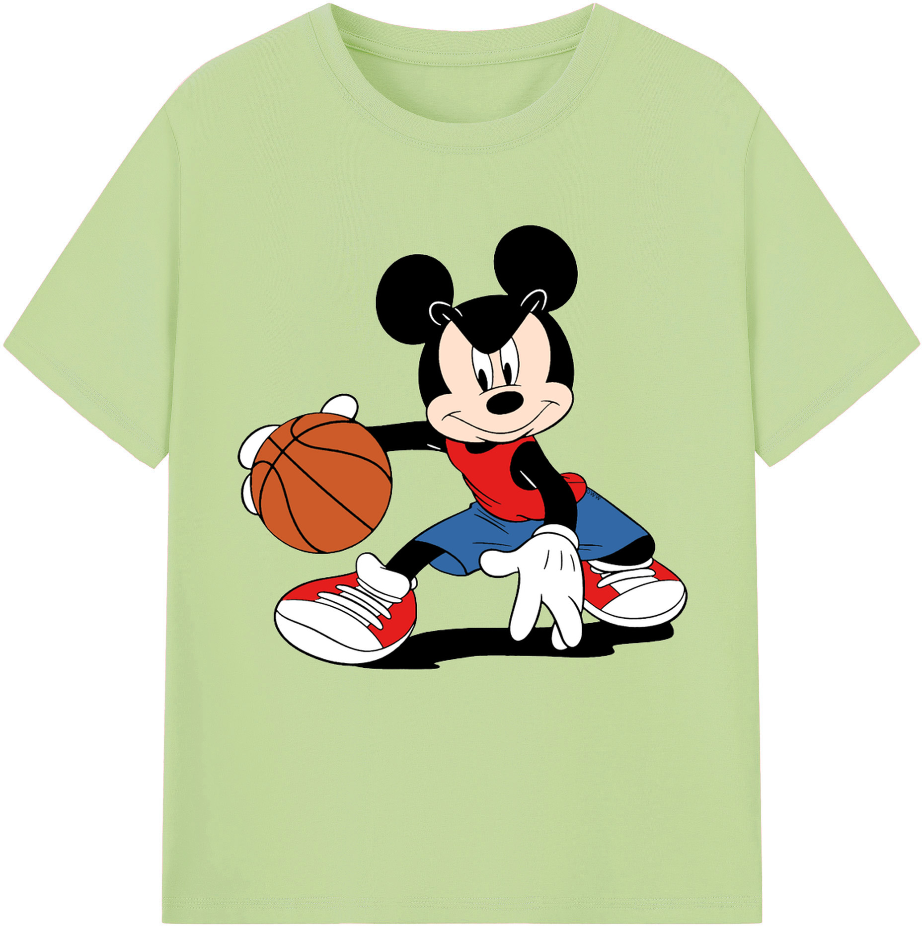 （画像用） ミッキーマウス Mickey Mouse 綿100％半袖Tシャツ（フロントプリント）